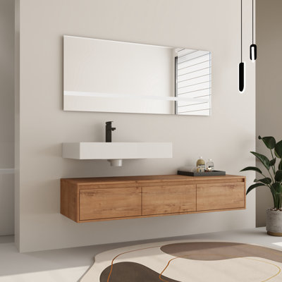  Ensemble de meuble-lavabo 60 po avec plateau en résine Fatmata