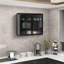 Armoire de salle de bain murale à 2 portes en verre, armoire de rangement murale à 2 portes-91061717-91061718
