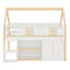 Lit mezzanine bas avec tablettes et armoires
