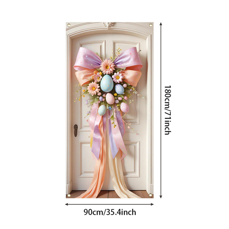 Kbndieu Easter Door Curtain Suitable for Large Party Supplies Room Garden Wall Decoration Holiday Decoration Background