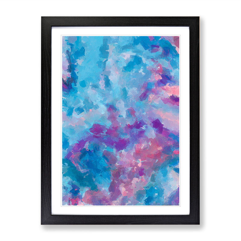 Geneva Abstract - Single Picture Frame Painting, Black, 46cm H x 34cm W x 2cm D