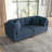 Seemab 2 - Piece Upholstered Navy Corduroy Modular Sectional with Pillow Back and Solid Wood Legs-437311029