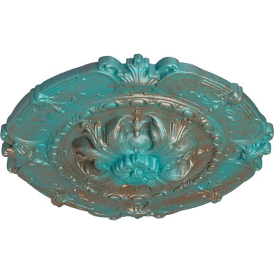 Médaillon de plafond Endurathane Luton, P 15 3/4 po x P 5/8 po (pour auvents jusqu'à 1 1/8 po), fini cuivre peint à la main