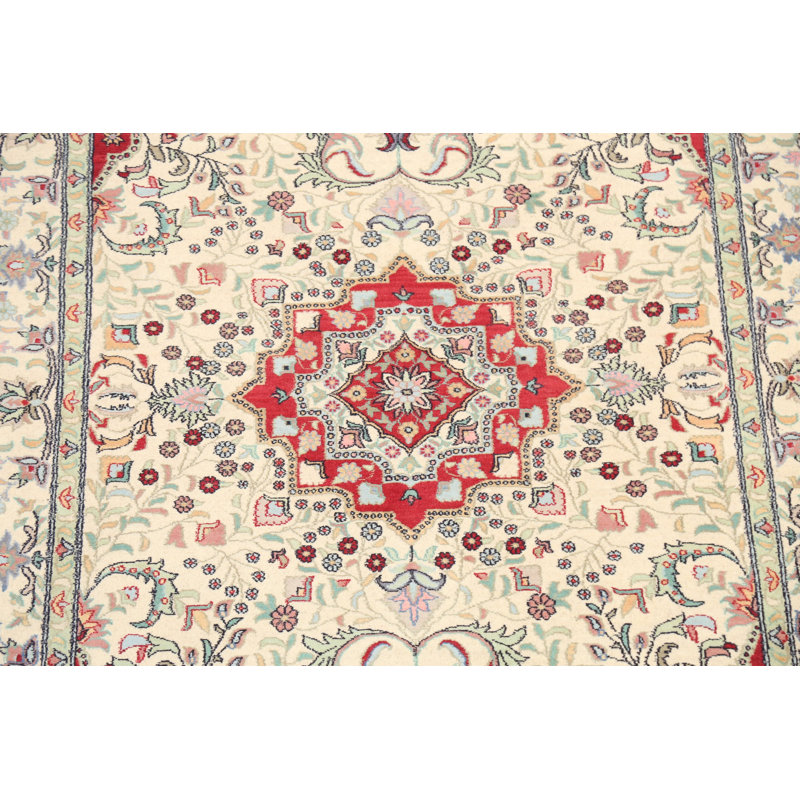 Tapis oriental 100% teinture végétale Tabriz noué à la main 4 x 6