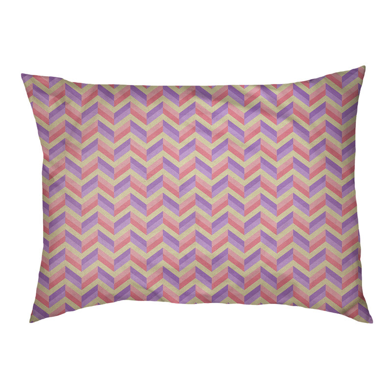 Coussin pour chien chevron Byrge, Moyen (L 29,5 po x P19,5 po x H 9,5 po), Rose / Mauve