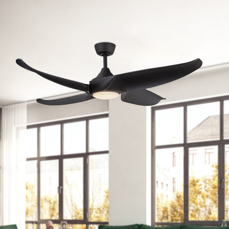 Ventilateur de plafond moderne à DEL Coronado, Noir mat
