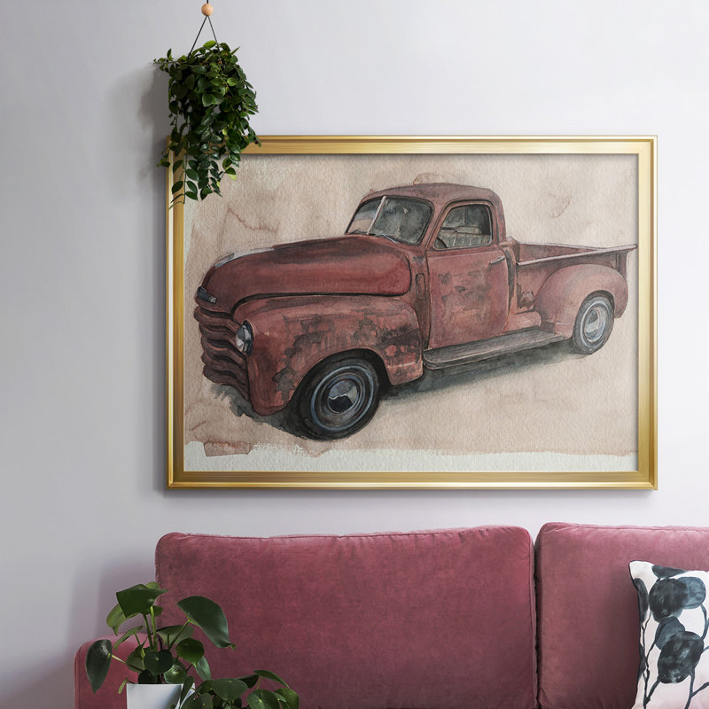 Antique Pickup I, reproduction d'art sur toile, Or, H 14 po x l 20 po x P 1,5 po