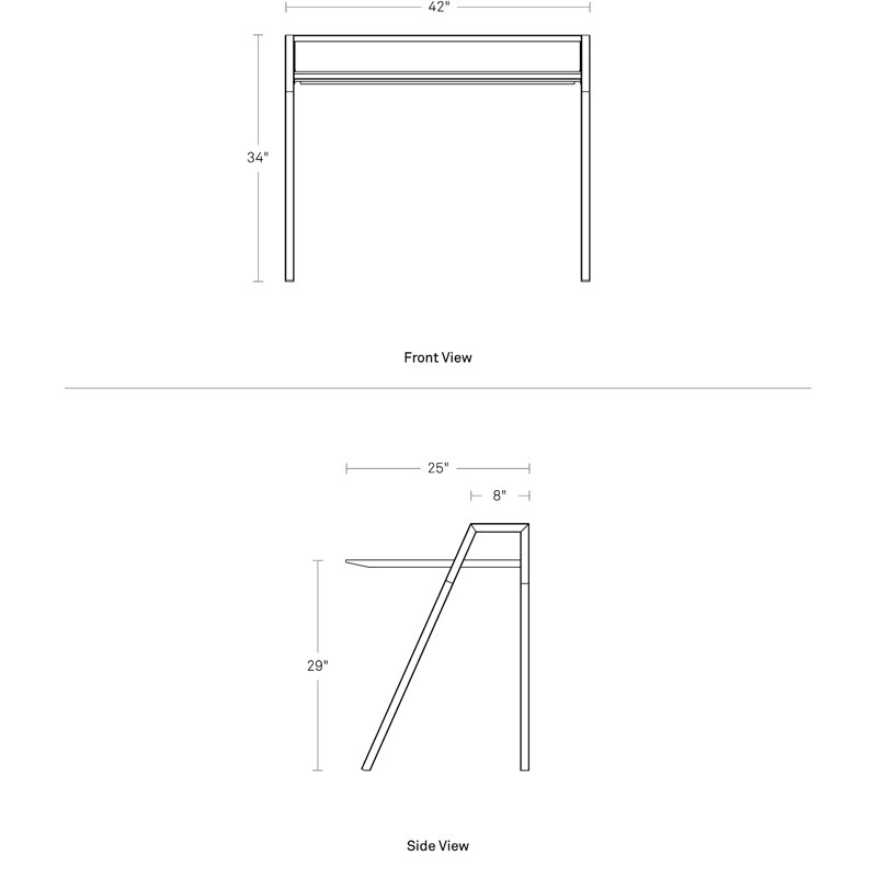 Cant Writing Desk, Putty Gray/Walnut