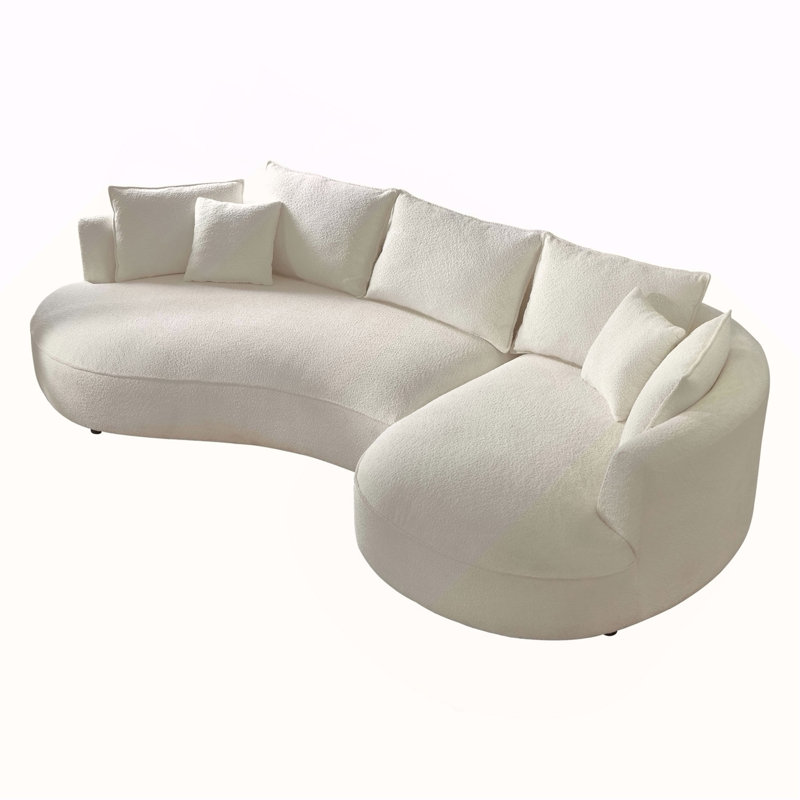Canapé courbé de forme ingénieuse beige