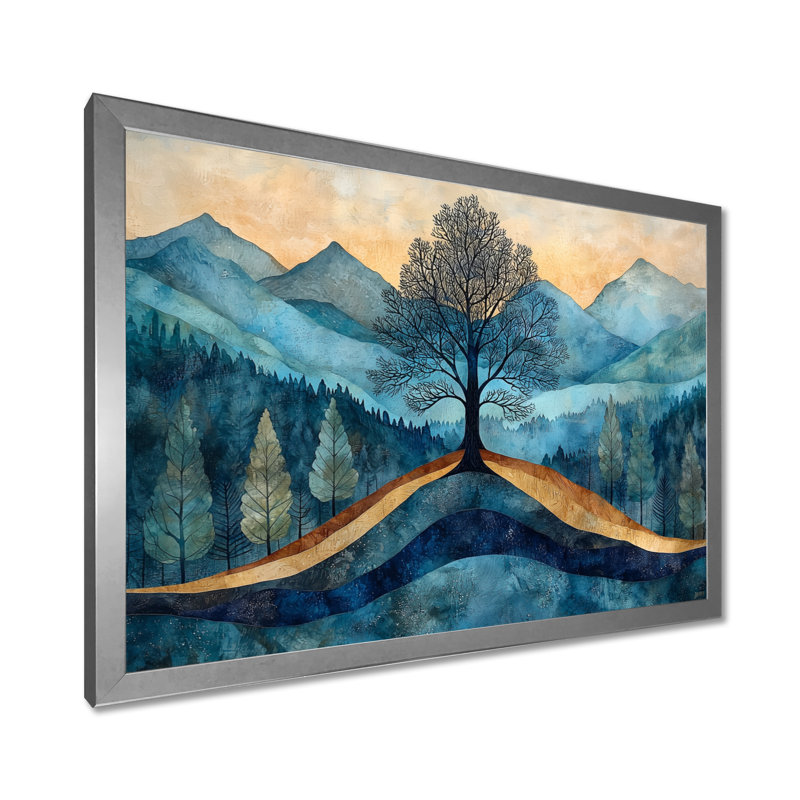 Impression sur toile Genievieve Mountain Forest Pine Tree Roots III - Mountains, H 12 po x l 20 po, Argent argent