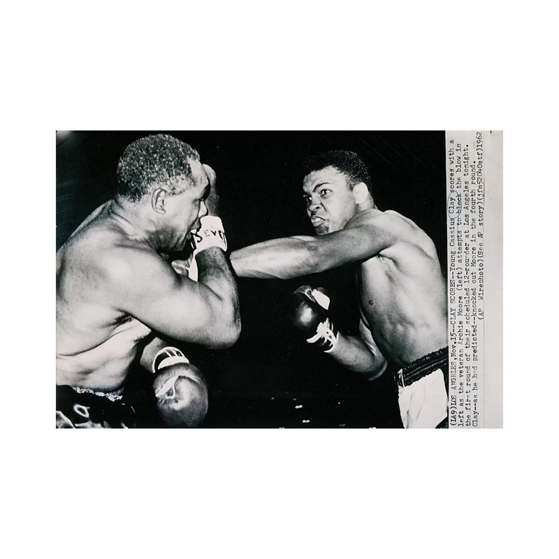 Young Cassius Clay Against Archie Moore In The First Round. Los Angeles, 15th November 1962 by American Photographer - Wrapped Canvas Gallery-Wrapped Canvas Giclée