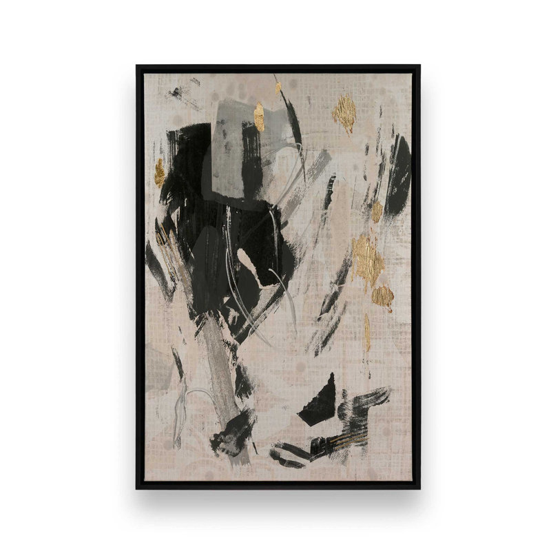 Impression sur toile, "Pattern Emotion I" par June Erica Vess, Floater Framed Print without Mat Canvas, Black, 18" H x 12" W