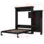 Lit escamotable en bois avec conception à persiennes et plusieurs tablettes, lit escamotable pliable pour la chambre à coucher