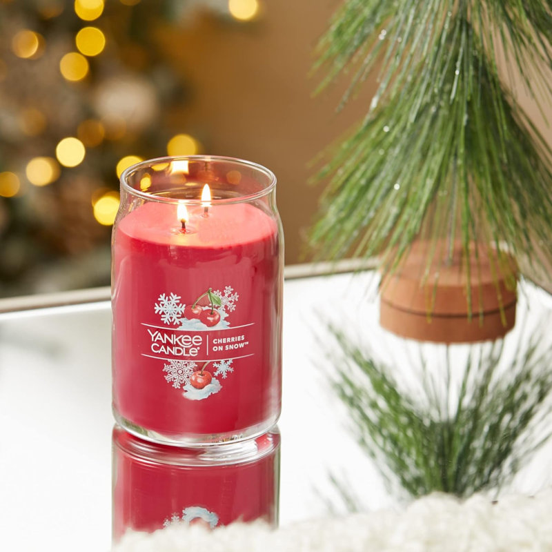 Cherries On Snow Scented Jar Candle