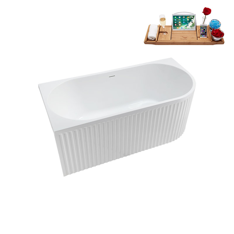 1501.1mm x 718.8mm Soaking Acrylic Bathtub, Brushed Gold