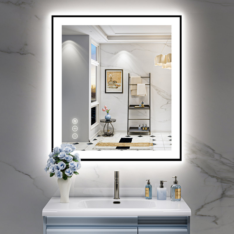 Miroir de salle de bain Tyeishia Matte, 36'' x 32''