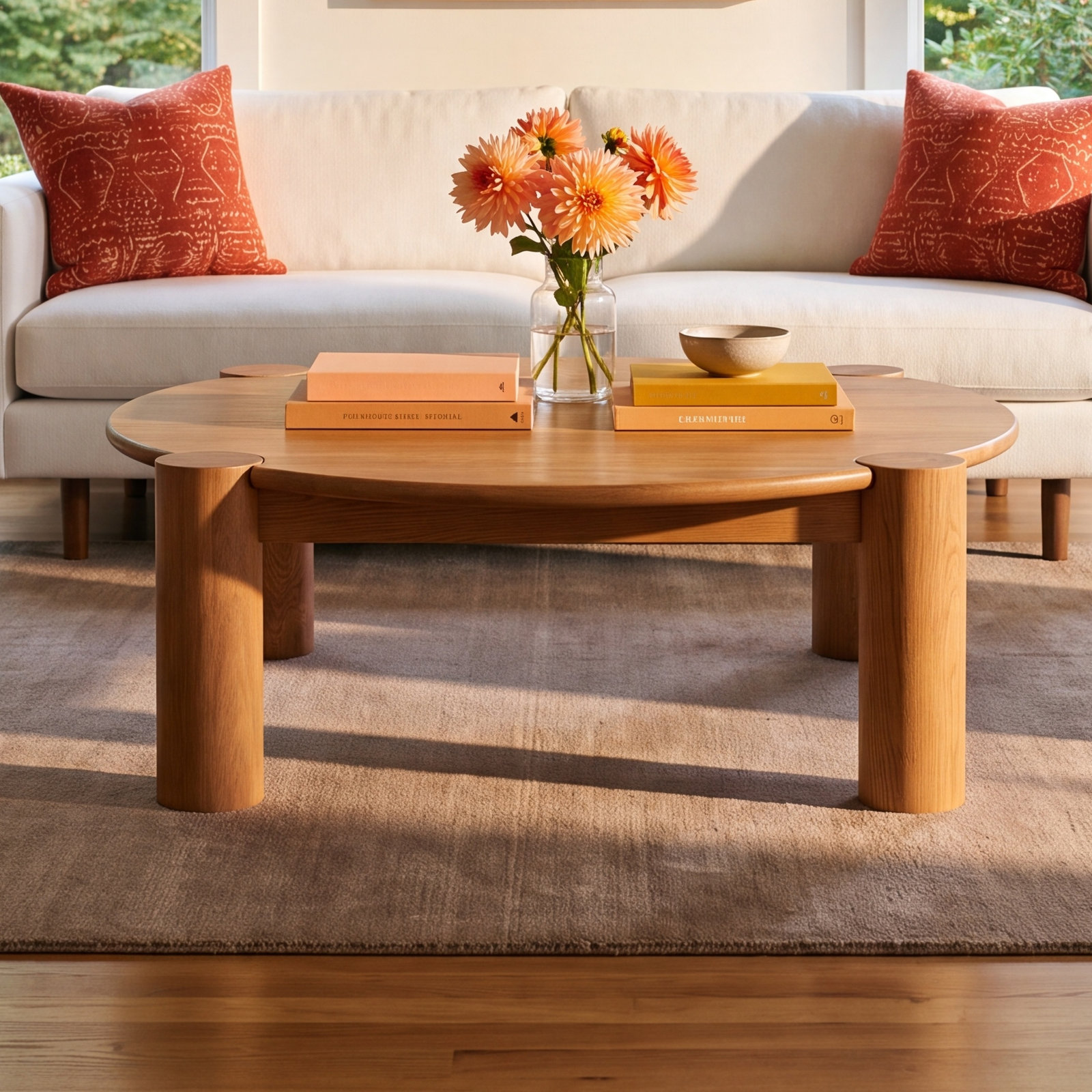 Ladonna 43" Oak Coffee Table, Tan