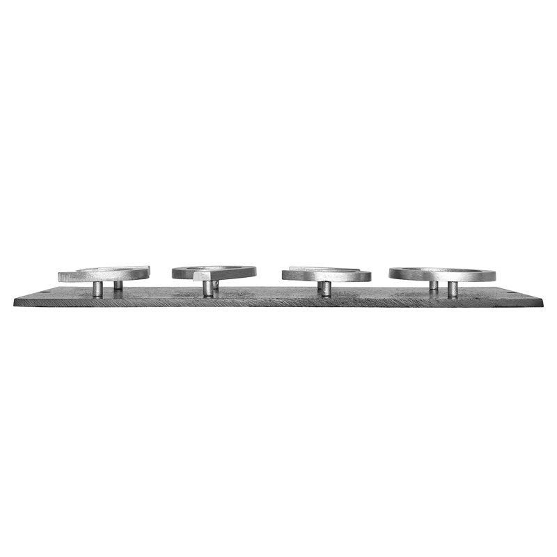 Floating 1-Line Wall Address Plaque, Brushed Aluminum, Black