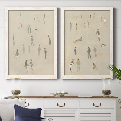 Beach Goer I - ensemble de 2 peintures encadrées