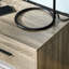 Table d'appoint avec rangement - aspect grain de bois gris pour chambre à coucher et salon