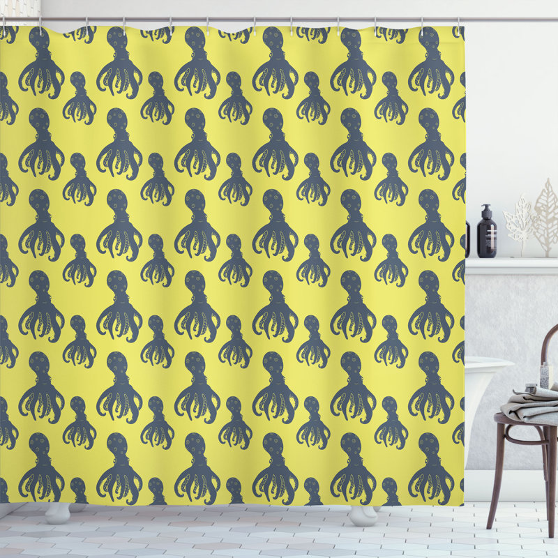 Dakota Fields Octopus Shower Curtain Abstract Characters, 70''H x 69''W