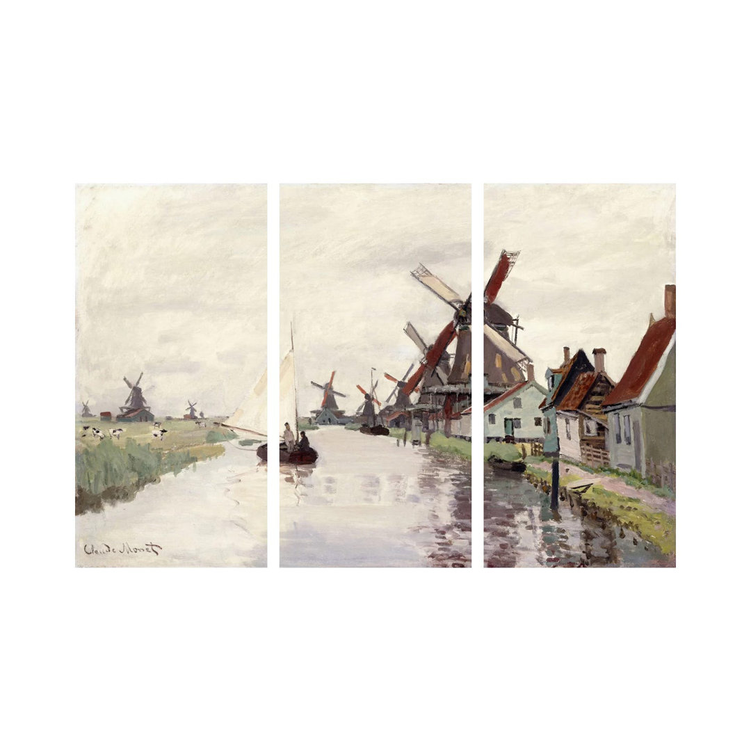 Windmühle in Holland, 1871 von Claude Monet - Galerieverpackte Leinwand Giclée auf Leinwand ohne Rahmen