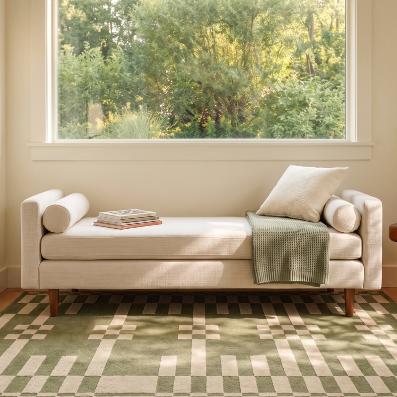 Laguna Upholstered Daybed, Cream Performance Basketweave
