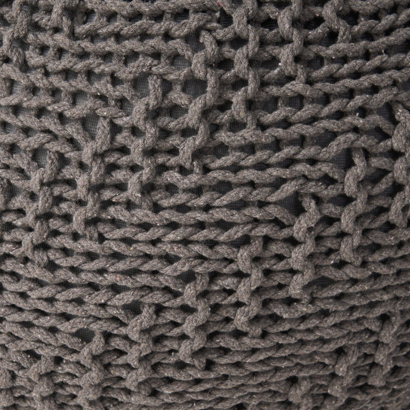 Pouf rond en fil de coton tricoté 20 X 20