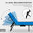 Folding Chaise Lounge Set With Reclining Back, 25.6" X 74" X 14.2", Blue-369105336