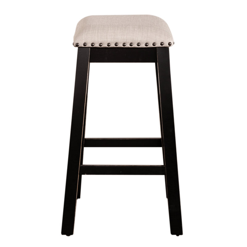 Latour Counter Height Dining Set w/ Upholstered Seats, Black, 3 Piece