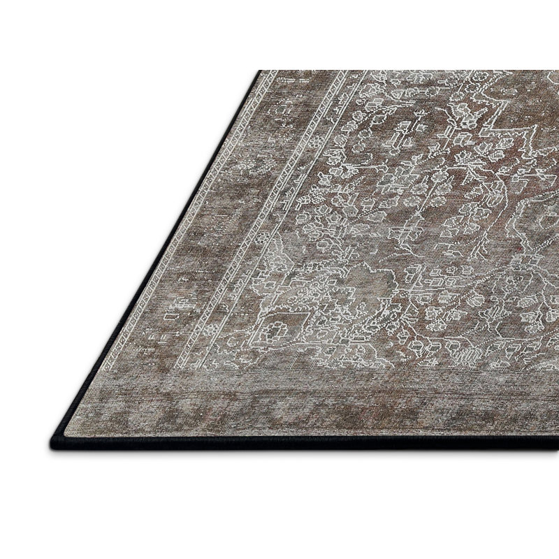 Tapis gris/brun traditionnel Mariestad, Rectangle 2 pi x 3 pi