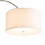 Lampe sur pied Tambo Arc - Finition bois de noyer foncé, laiton patiné, base Tambour, abat-jour en lin blanc, gradateur-96227972
