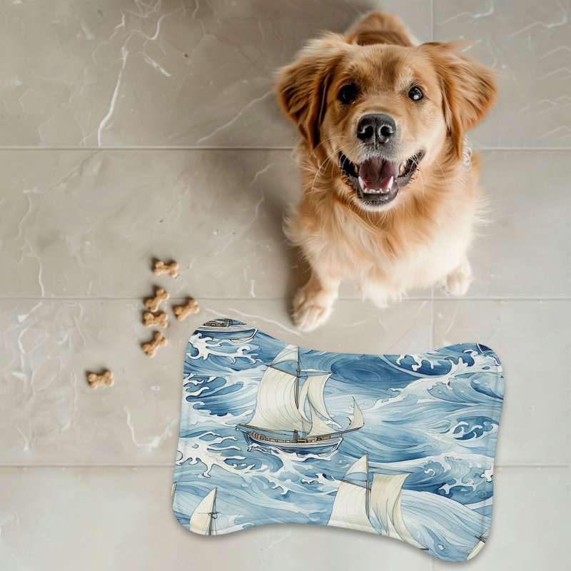 Victorian Waters - 1 Piece Bone Shape Feeding Mat