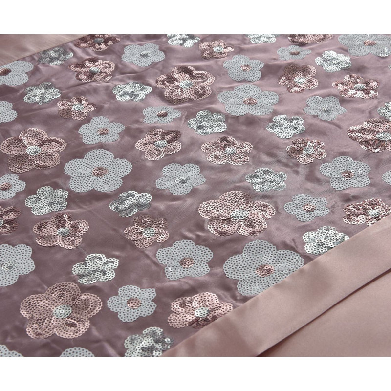 Romi Embroidered Duvet Cover Set, Double, Pink