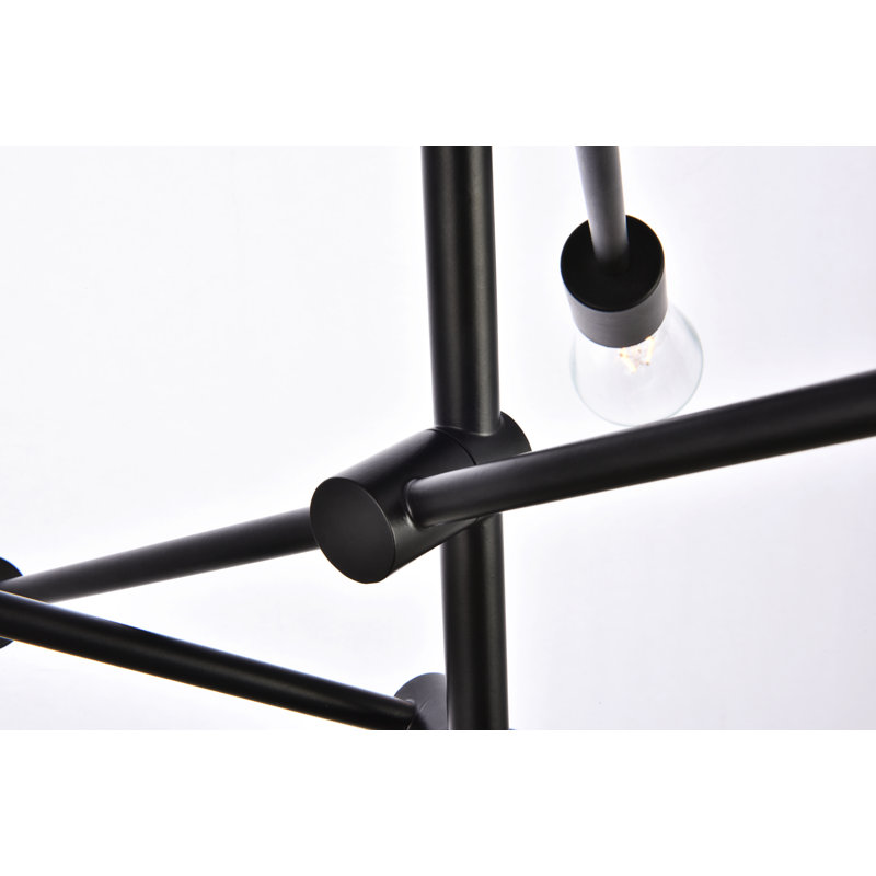 Whelchel 6-Light Dimmable Sputnik Chandelier , Black, 82" H x 29" W x 29" D