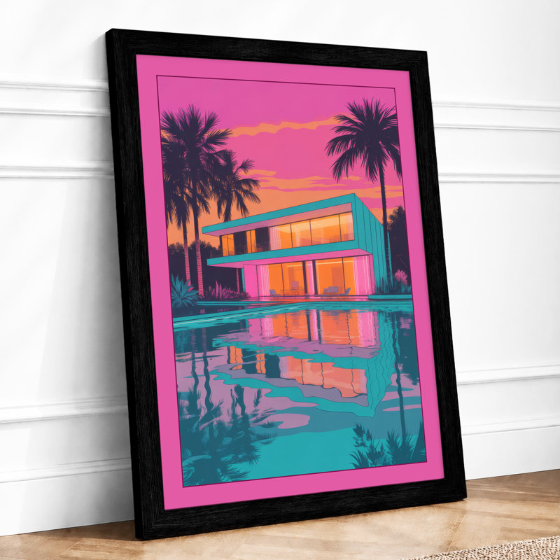 Tropical Reflection Modern - Print, A2 - 59.4 x 42.0 cm, Black