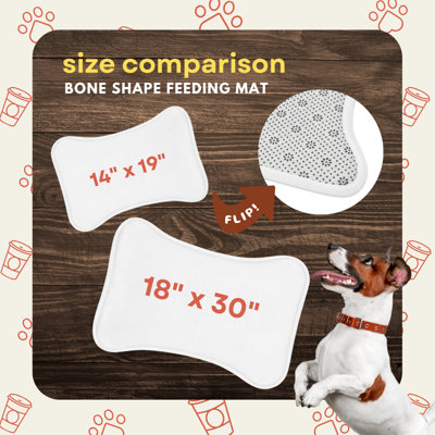 Red, White, Blue Stained Glass - 1 Piece Bone Shape Feeding Mat