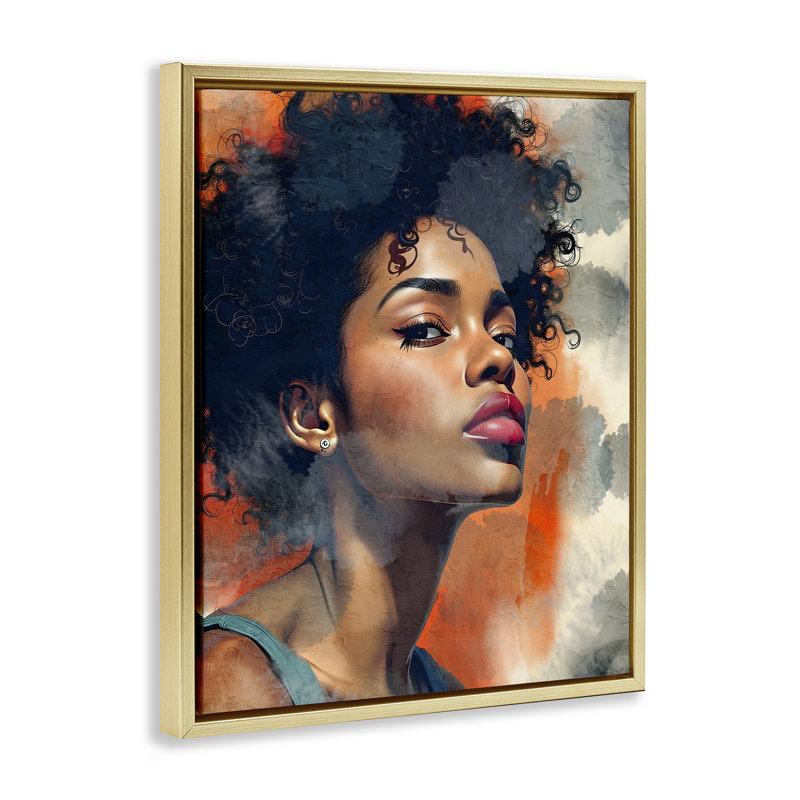"Bold", "Portrait féminin audacieux", art mural sur toile flottante, par Kim Allen, H 31 po x l 25 po