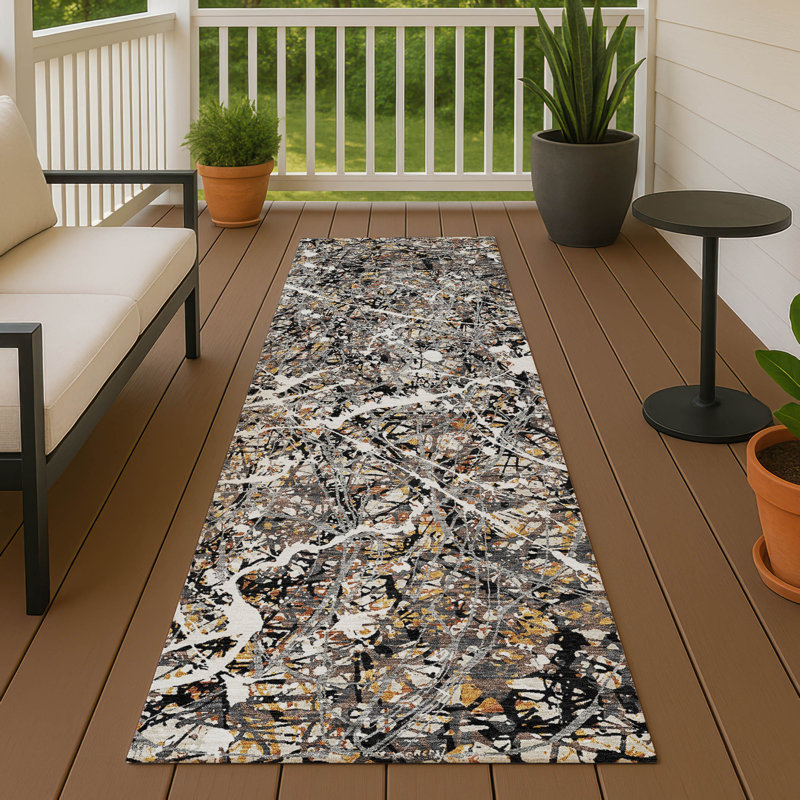 Machine Washable Indoor/Outdoor Chantille ACN2389 Abstract Rug, Runner 2'3" x 7'6"