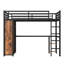 Grand lit mezzanine avec garde-robe, bureau et tablettes-181785931