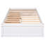 Lit plateforme simple avec fabrication en bois massif - 3 tiroirs en blanc pour une chambre à coucher