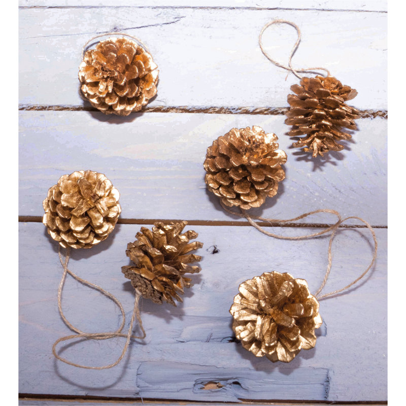 15cm Wood Holiday Shaped Ornament, Gold