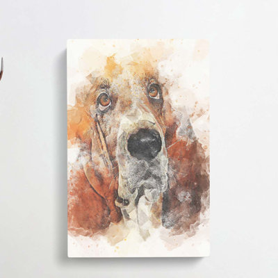 Basset Hound in Abstract - Wrapped Canvas