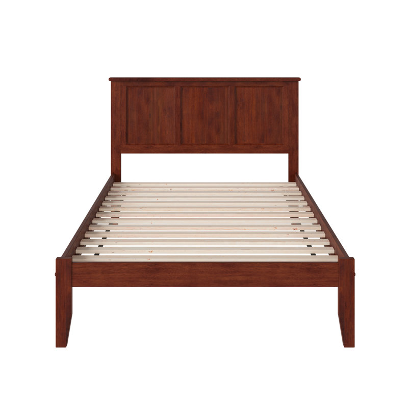 Clyda Solid Wood Panel Bed, Walnut, Full