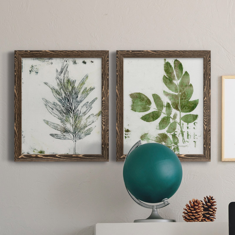 Présence de la nature - ensemble de 2 peintures sur toile encadrées, Noyer, H 20 po x l 34 po x P 1,5 po