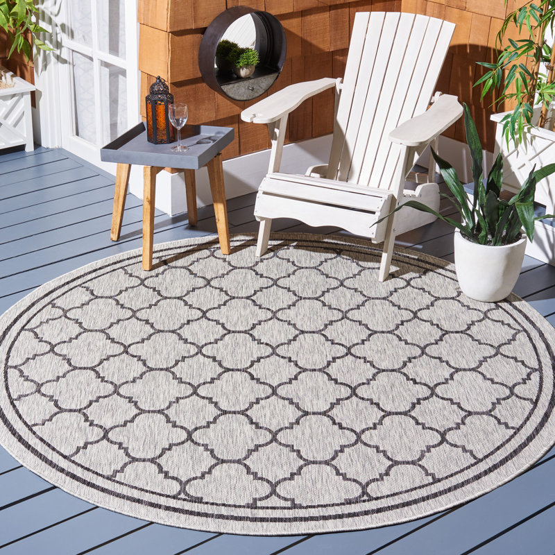Akaysha Performance Geometric Indoor/Outdoor Area Rug, Round 6'7"