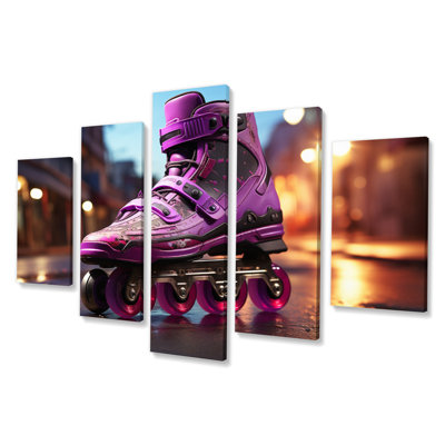 Rollerbladingrollerskating Urban Glide - Impression sur toile sport - 5 panneaux