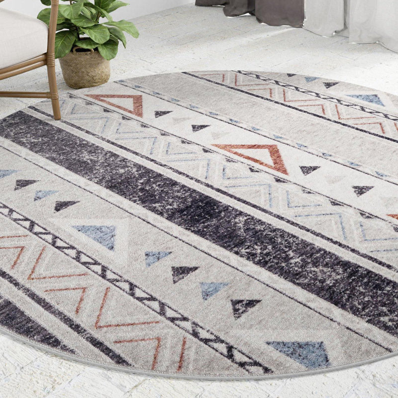 Perlita Geometric Indoor Rug, Round 3'3"