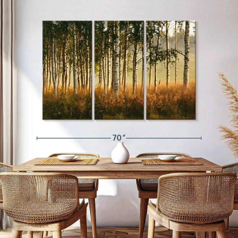 Forêt de bouleaux Harnek Grassy, H 42 po x l 65 po