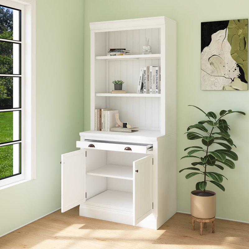 83.4"Tall Modern Bookshelf With LED Lighting, Drawer And Open Shelves For Living Room,Home Office